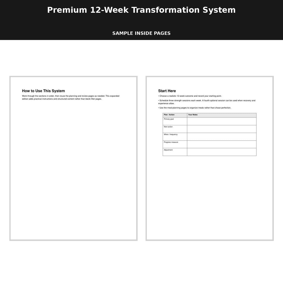 12-Week Total Transformation System (Printable)
