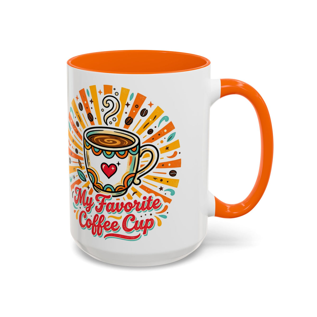 My Favorite Coffee Cup Accent Mug — Colorful Ceramic Coffee Mug (11/15oz)