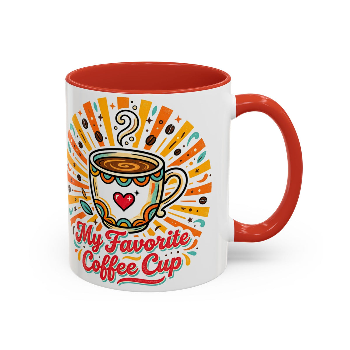 My Favorite Coffee Cup Accent Mug — Colorful Ceramic Coffee Mug (11/15oz)