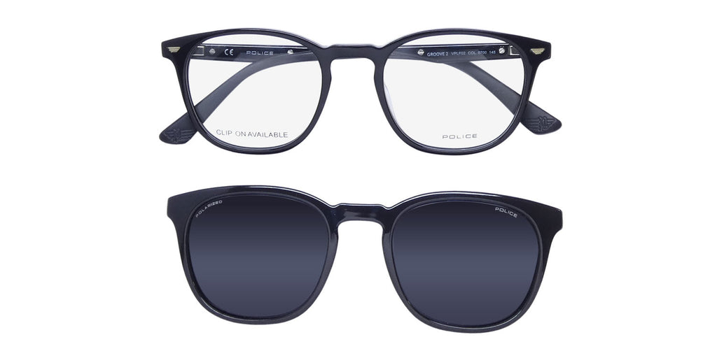 Police Vplf02 Groove 2 Clip-On Eyeglasses