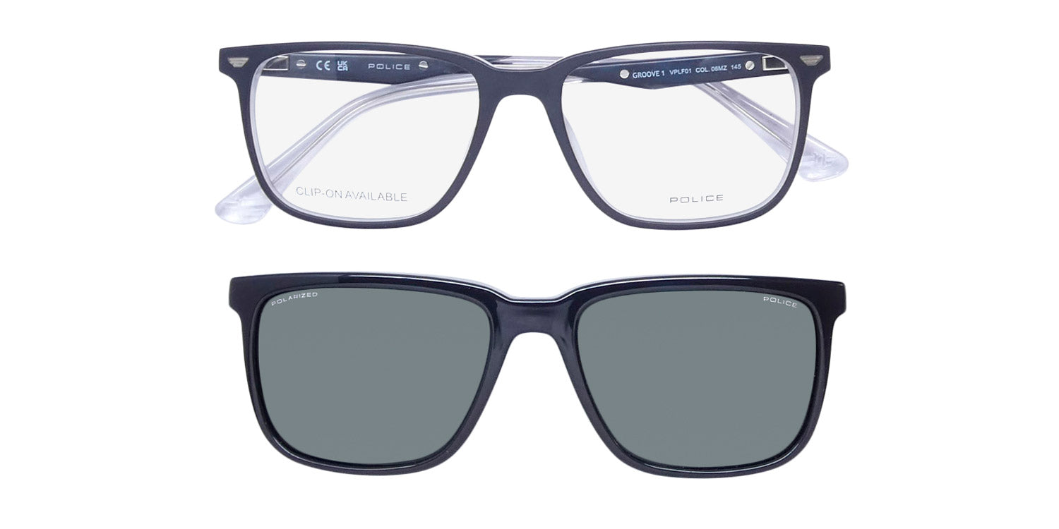 Police Vplf01 Groove 1 Clip-On Eyeglasses