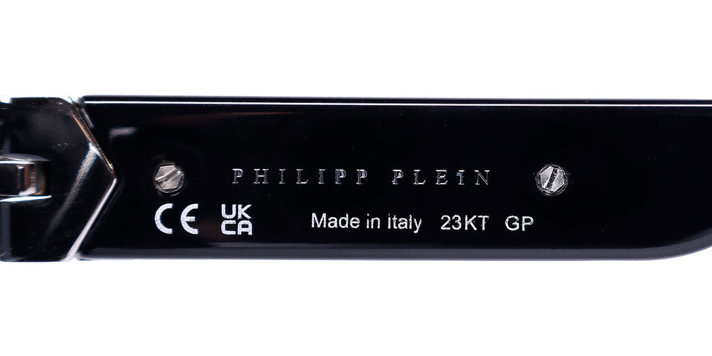 Philipp Plein Spp080 Plein Badge 23kt Gp Sunglasses