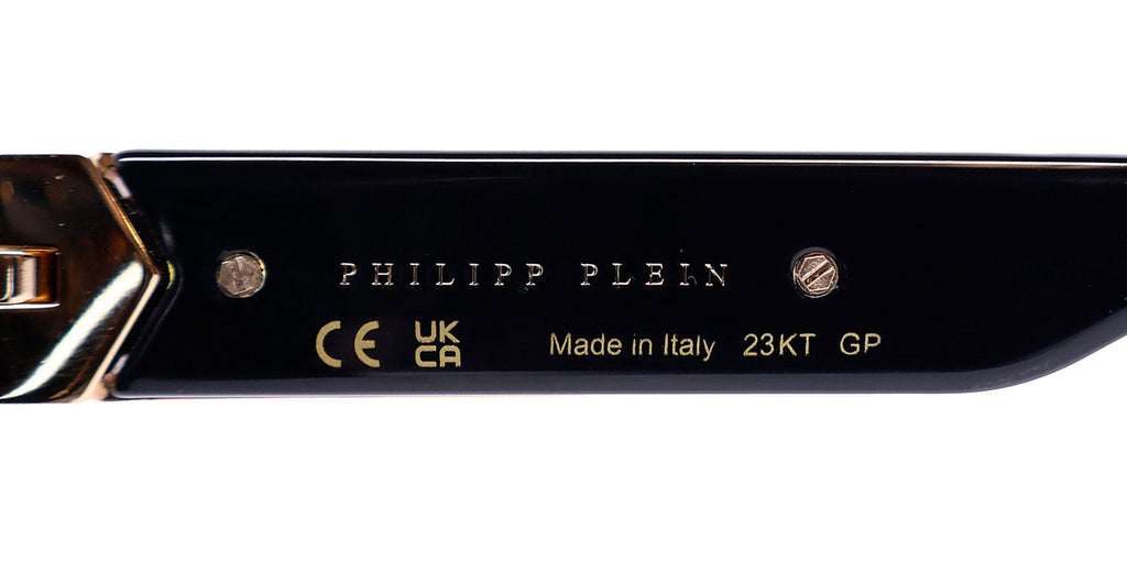 Philipp Plein Spp080 Plein Badge 23kt Gp Sunglasses