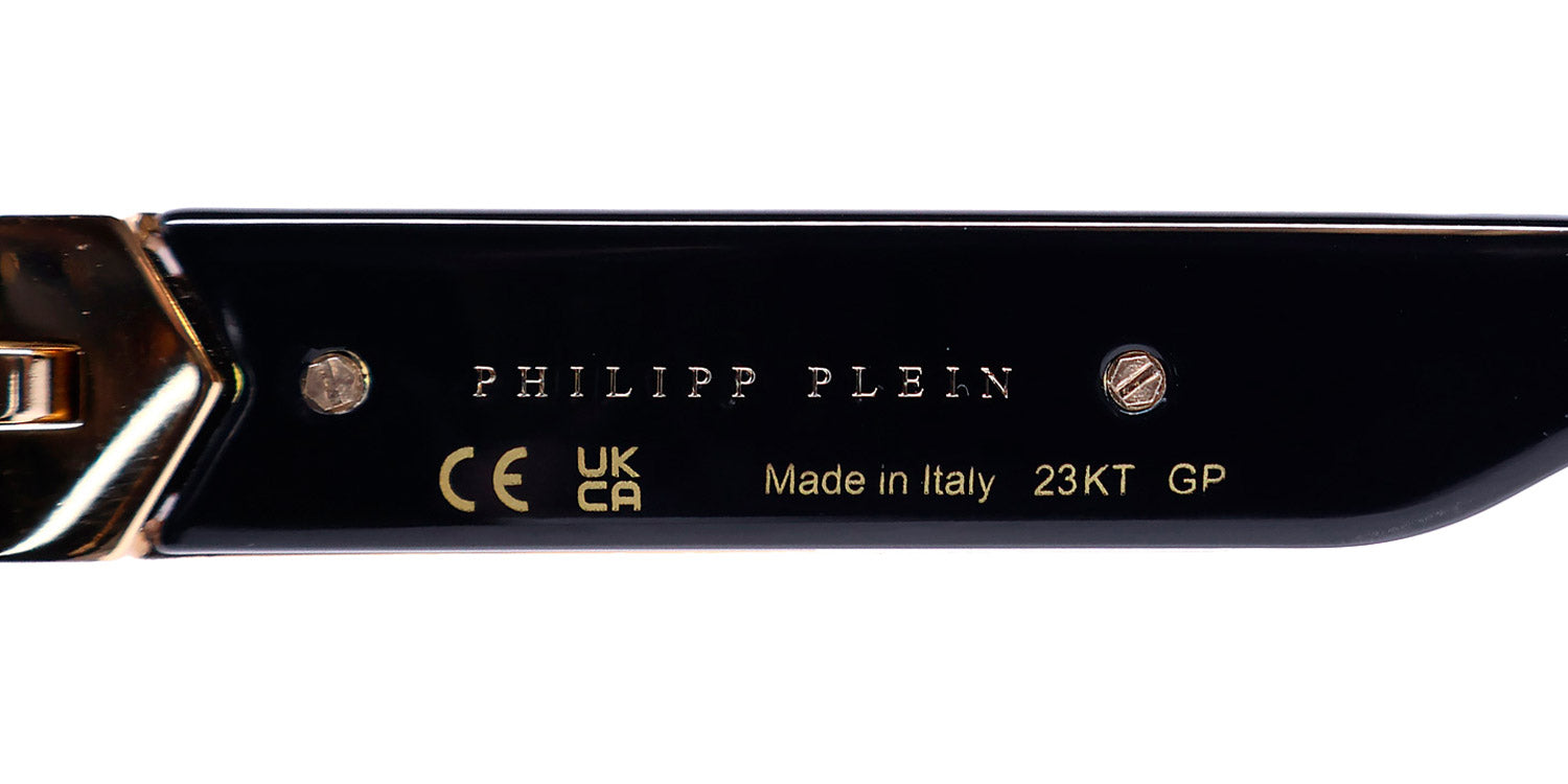 Philipp Plein Spp080 Plein Badge 23kt Gp Sunglasses