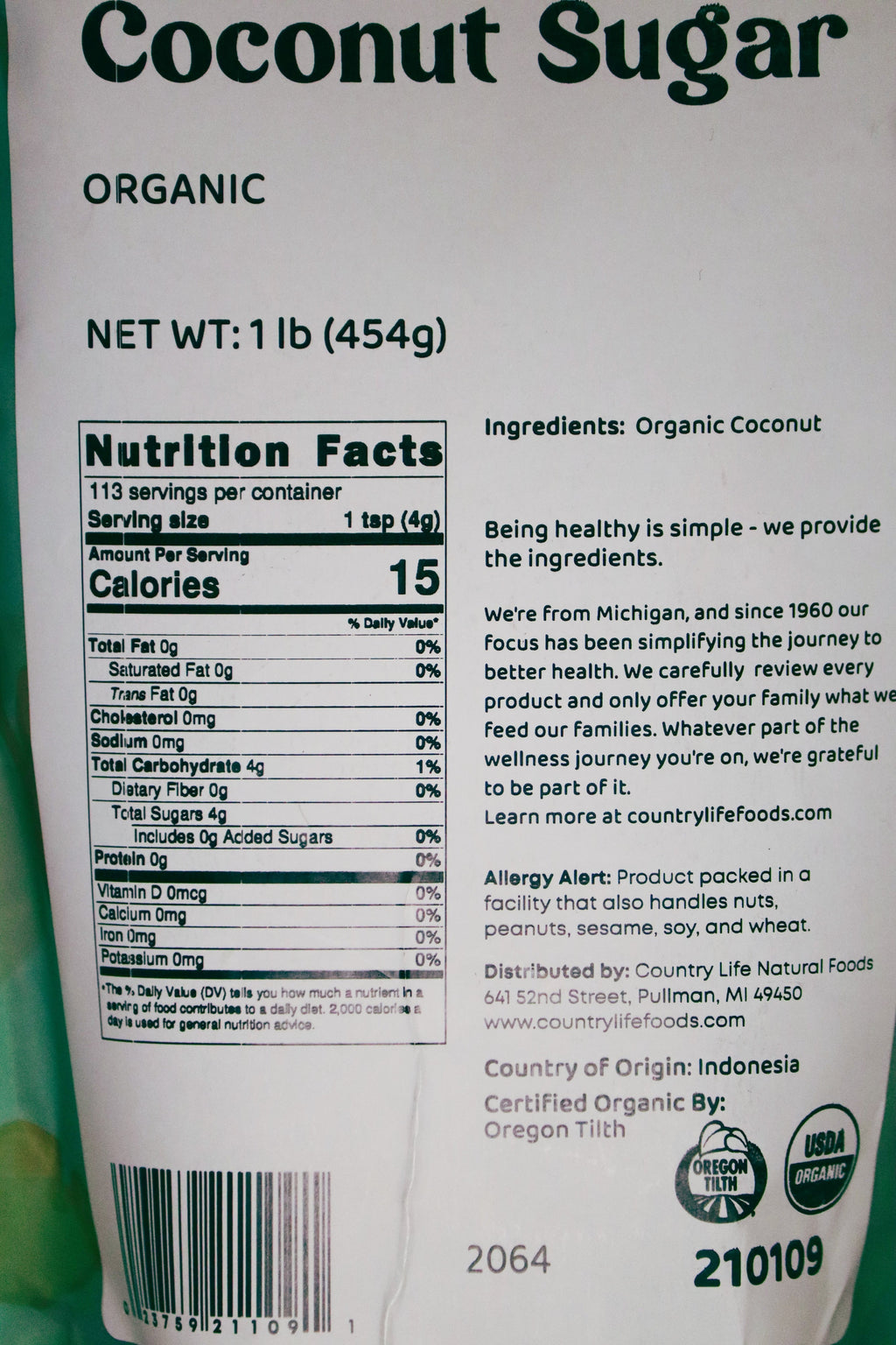 Coconut Sugar, Organic