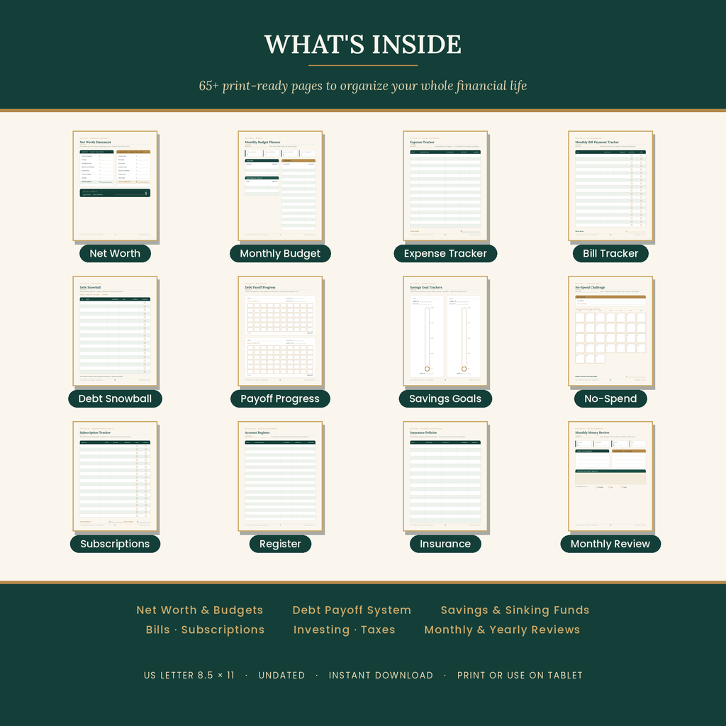 THE COMPLETE Financial Organizer (Printable)