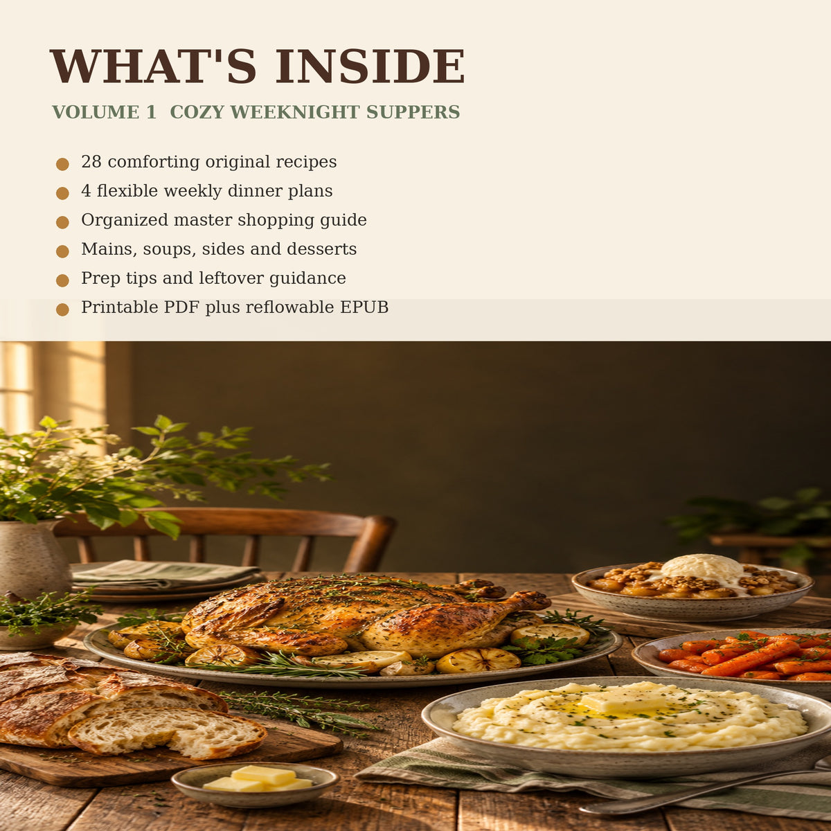 THE GATHERED TABLE RECIPE CLUB  VOLUME 1 COZY WEEKNIGHT SUPPERS