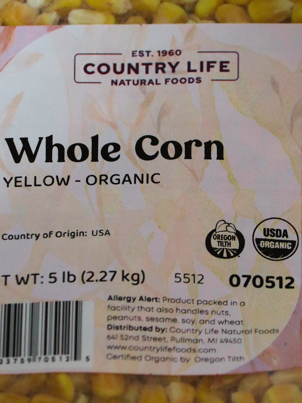Corn, Whole Yellow, Organic