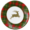 Reindeer Tartan Red Dinner Plates - 8 Per Package