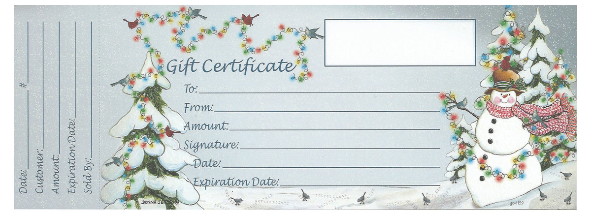 Gift Certificates - 18 Pack - Merry and Bright