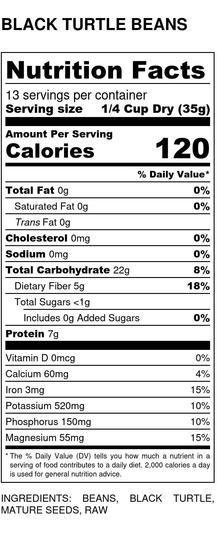Black Turtle Beans, Organic (REDUCED PRICE! - Contains splits)