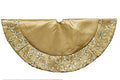 Tabletop Tree Skirts With Sequined Snowflake Border - Gold