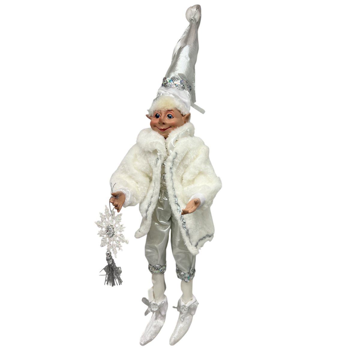 Posable Whimsical Winter Elf With Snowflake