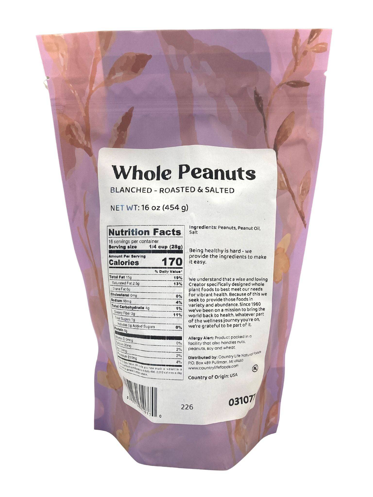 Peanuts, Whole, Blanched, Roasted, Salted