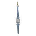Outer Swirl Icicle Glass Ornaments - Blue - Clear Center