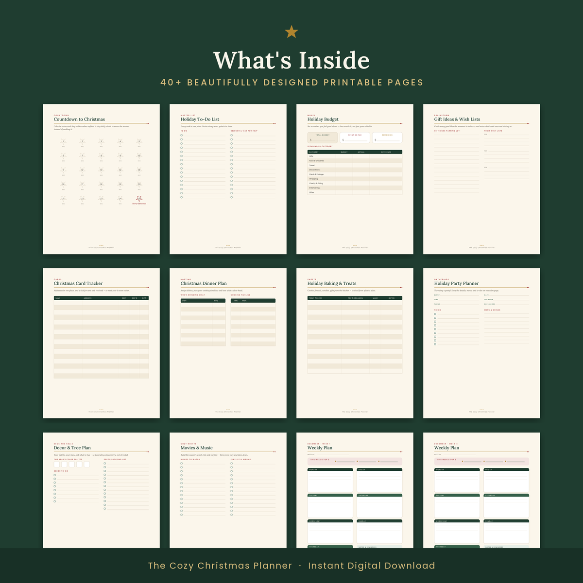 THE COMPLETE · UNDATED Cozy Christmas PLANNER