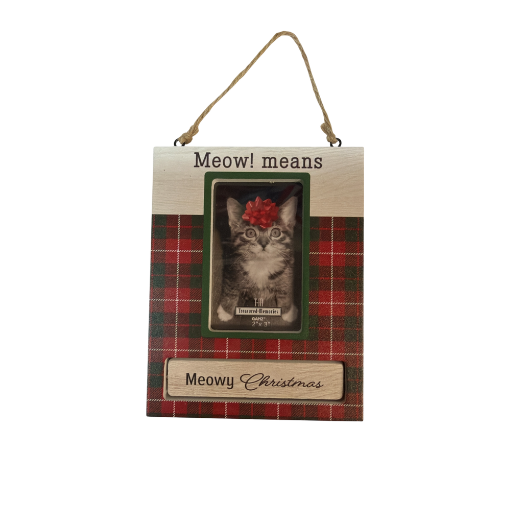 Pet Photo Frame Ornament - Meow! Means Meowy Christmas