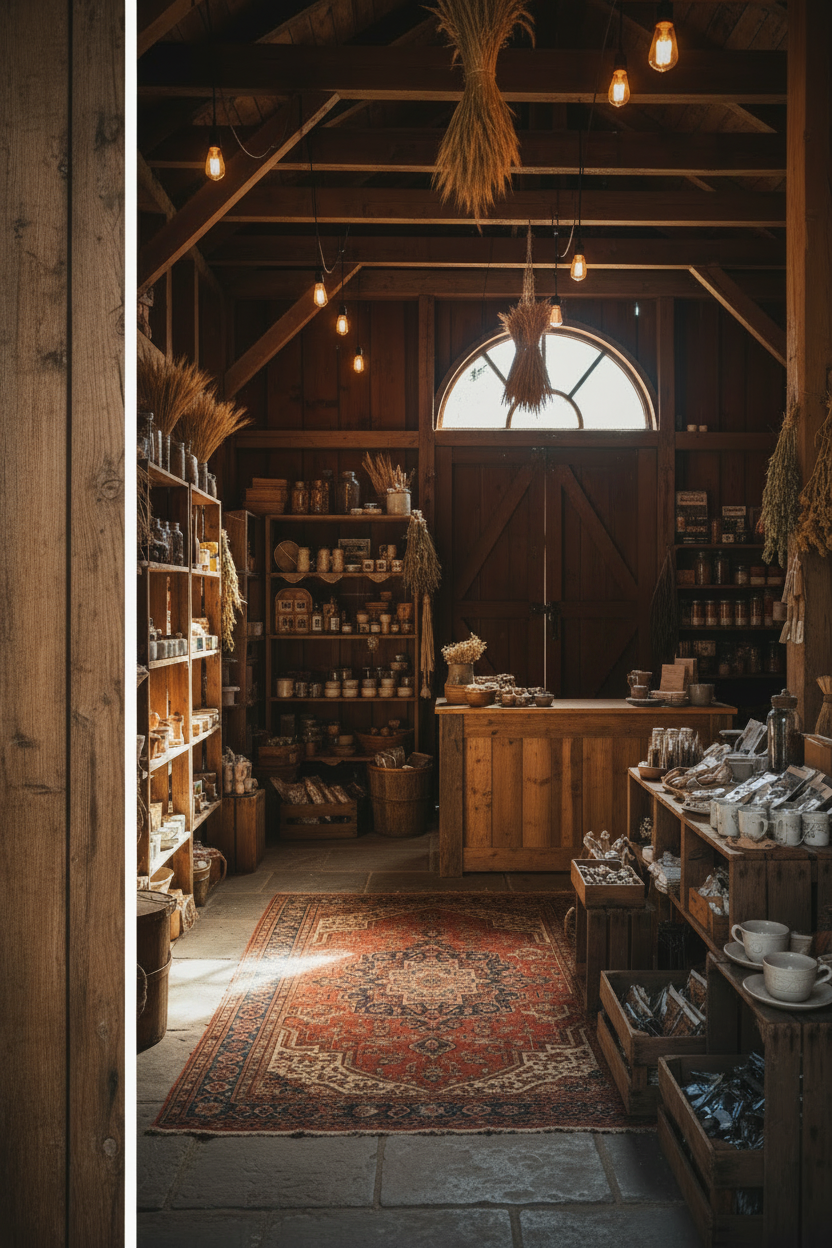 Rustic Barn Interior No People