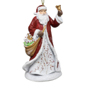 Berry Vine Santa with Bell Ornament