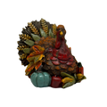 Resin Bountiful Harvest Turkey Figurine Looking Right