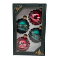 Krebs Value Glass Ornament 4 pack - Red/Green Merry Christmas